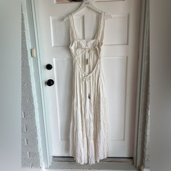New Free People Hadlee White Maxi Dress - Picture 5 of 8